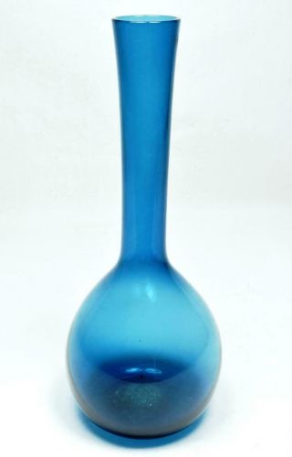 Vintage Holmegaard Glass Vase Labelled C1960 Scandinavian