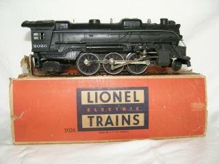 Vintage Postwar 1940 ' s Lionel 2026 Steam Locomotive & Whistle Tender 6466WX 2