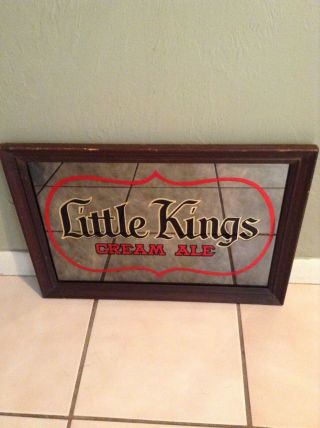 Vintage Little Kings Cream Ale Beer Advertising Framed Mirror/sign Man Cave