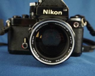 Vintage NIKON F2 35MM Film Camera w 105mm f/2.  5 Lens 3