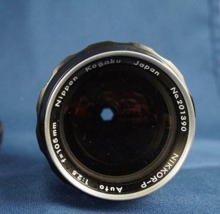 Vintage NIKON F2 35MM Film Camera w 105mm f/2.  5 Lens 5