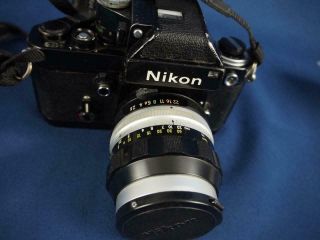 Vintage NIKON F2 35MM Film Camera w 105mm f/2.  5 Lens 7