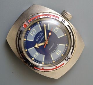 Vintage Wristwatch Vostok Amphibian,  Cal.  2209,  18 Jewels,  Ussr Made