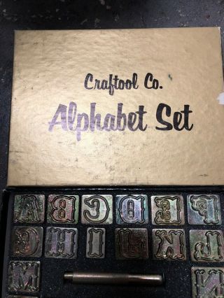 Vtg Craftool Co.  Leathercraft Alphabet Set 1 