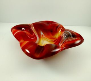 Vintage Imperial Red Slag Glass Ashtray 6