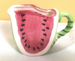 Vintage Ceramic Watermelon Kitchen Set Salt Pepper Shakers Soup Bowl Pitcher 4