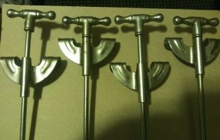 4 Vintage Bass Drum T - Rods & Claws,  Ideal,  Majestic,  Japan Tension Rod 7 - 1/2 
