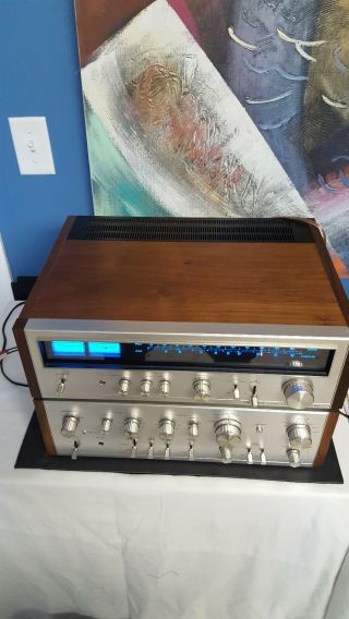 Pioneer sa - 8100 amp with matching tuner,  amp recapped,  led lamps on tuner 5