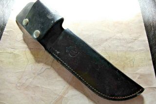 Vintage Queen Cutlery Company Usa Black Fixed Blade Leather Sheath