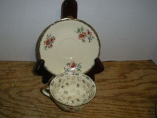 Vintage Meakin Royal Marigold Cup Of Knowledge Fortune Teller Cup & Saucer Gold