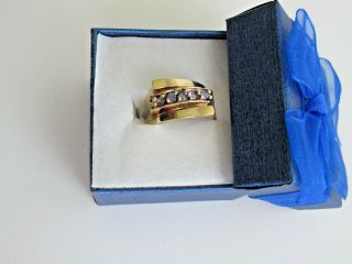 Vintage Gold Plated Sterling Silver 925 Vermeil Amethyst Cocktail Ring