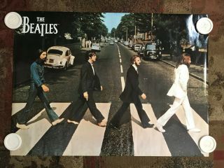 The Beatles Huge 38x52 Vintage Abbey Road Poster