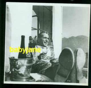 Humphrey Bogart Vintage 7x7 Photo 1953 Candid Drinking Champagne Beat The Devil