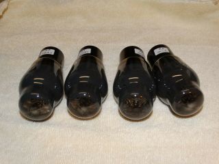 4 x 6L6g RCA Tubes Black Plates Smoked Glass Very Strong Quad 1956 6