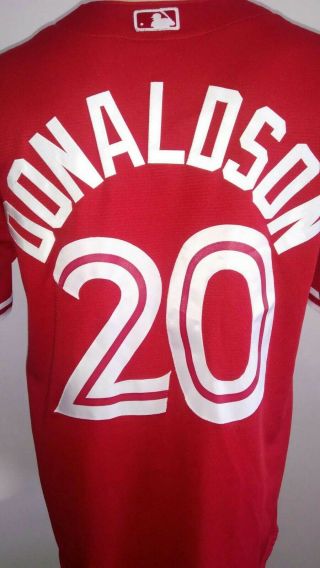 Josh Donaldson 20 Toronto Blue Jays Jersey MLB Majestic Vintage Baseball S Red 4