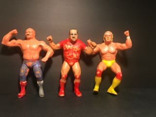 Vintage 1986 Ljn Toys Ltd - Wwf Wrestlers - Hogan - Iron Sheik - Nikolai Volkoff