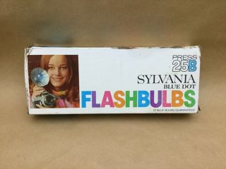 Vintage Sylvania Blue Dot Press 25B Flashbulbs 12 Blue Bulbs 2