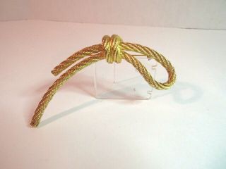 High End Vtg.  Christian Dior Twisted Rope Gold Plated Brooch