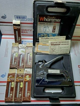 Near Vintage Swingline Whammer 2001 Usa Made Handheld Nail Brad Gun & Nails