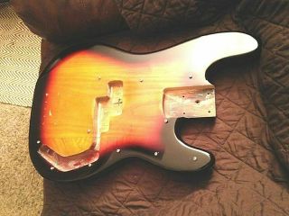 Precision 4,  String Vintage Sunburst Bass Body/near,  For Project Or Parts.