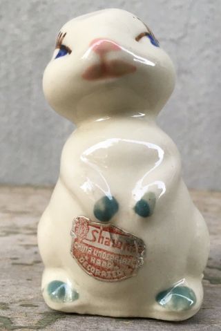 Shawnee Pottery Rabbit Bunny Figure 3” Figurine Miniature Vintage Label
