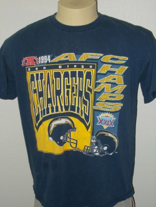 Vintage San Diego Chargers 1994 Afc Champs T - Shirt Men Large