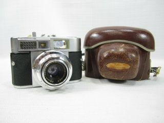 Vintage Voigtlander Vitomatic Ii Camera Color Skopar 2.  8 /50 With Leather Case