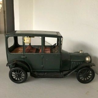 Vintage Bandai 1915 Ford Tin Toy Friction Car Made In Japan - Green