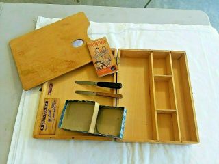 Vintage Grumbacher Wood Painter Case Palette Storage 507