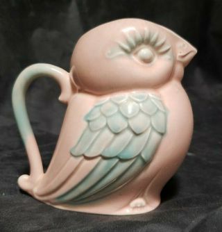 Vintage California Pottery Pink Bird Shaped Creamer / Small Pitcher 4 1/2 " Tall