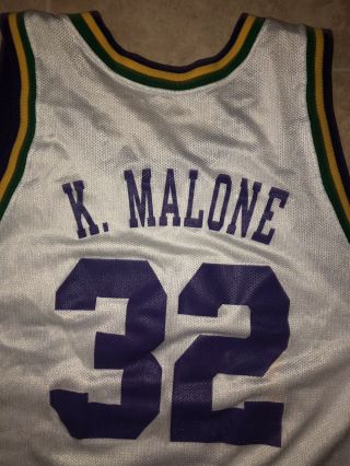 Vintage Karl Malone Utah Jazz Champion Jersey 48 Xl Stockton Gobert Mitchell