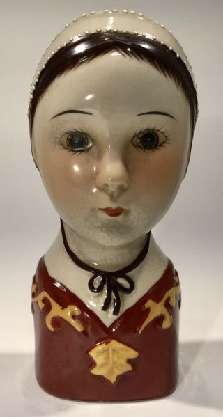 Vintage Lady Head Vase,  Doll Head Vase,  Wall Pocket - Make Offer