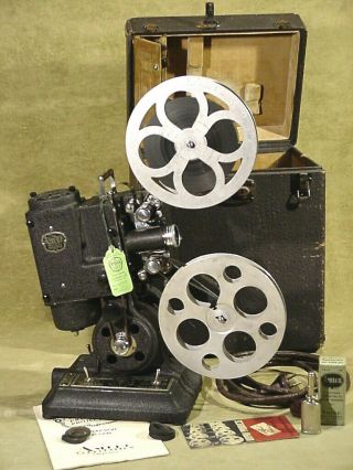 Early Ampro Precision 16mm Silent Movie Projector & Case Instructions Pristine