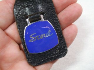 Vintage International Scout Suv Leather Key Chain - Blue Enamel - England - Ha