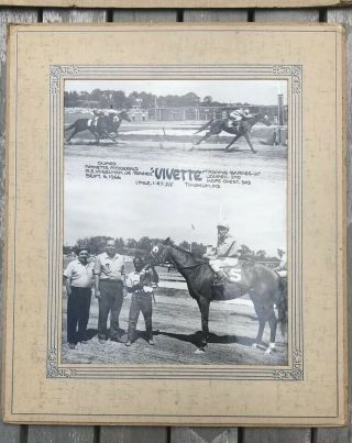 Vintage Horse Racing Matted Pictures Jockey Winner Circle Photography