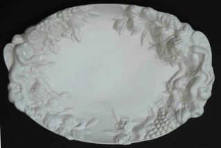 Vintage Large Putti Cherub White High Relief Platter Italy Gump 