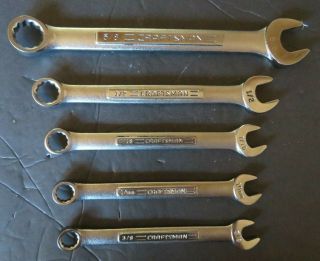 Set Of 5 Vintage Craftsman Va Vv Series Combination Wrenches Usa Made - Euc