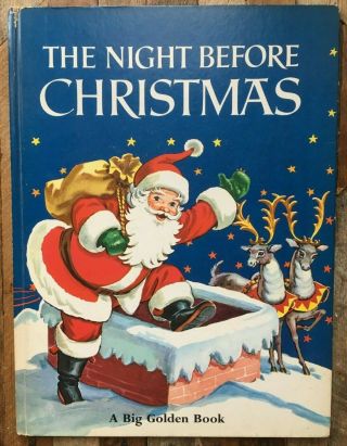 The Night Before Christmas.  Corinne Malvern 1971 Big Golden Book Vtg Children 
