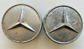 2 Mercedes Benz Vintage Bundt Metal Hub Cap Center Dust Rim Cover 1970 