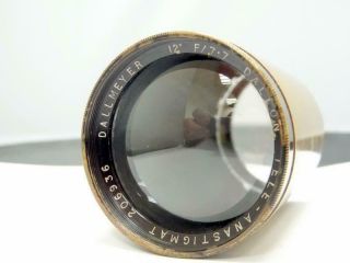 Dallmeyer Dallon Tele - Anastigmat Brass Lens 12 " F / 7.  7 A.  M.  R.  A.  F.  Vgc