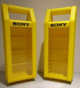 Sony Cassette Tape Yellow Cassette Tape Vintage 2x Plastic Carrying Case Travel