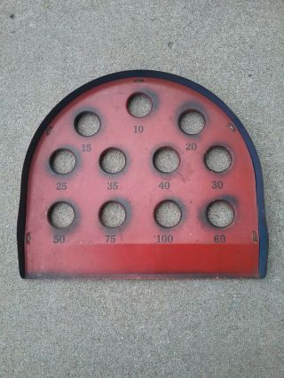 Vintage Golf Ball Putting Metal Score Plate Game,  11 Holes