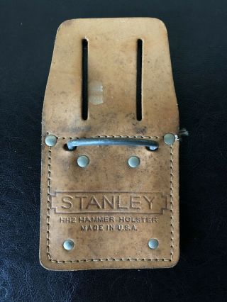 Vintage Stanley Hammer Holster Leather Hh2 Carpenter Tools Made In Usa