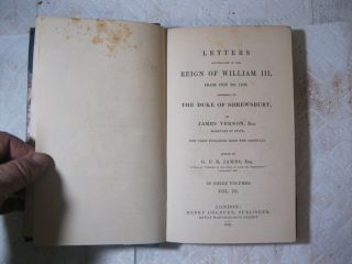 VINTAGE LEATHER BOOK LETTERS OF WILLIAM III 1841 LONDON FIRST EDITION 4