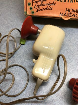 Vintage Wahl Home Electric Vibrator Massager Model E 3 Attachments Box 4