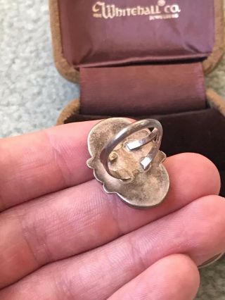 Vintage Native American Zuni Sterling Silver Inlay Stone Ring - Repair 5