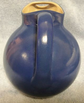 Vintage Rumrill Art Pottery Ball Jug Blue Pitcher Red Wing 547 2