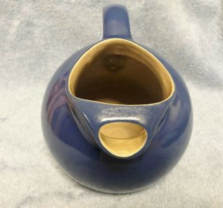 Vintage Rumrill Art Pottery Ball Jug Blue Pitcher Red Wing 547 4