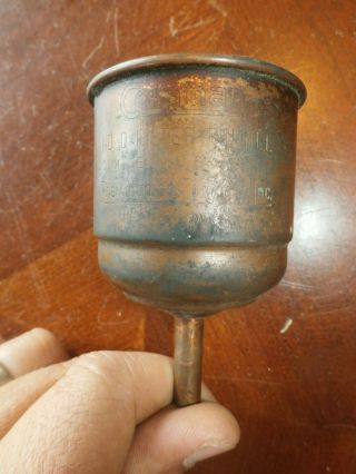 Vintage Antique Copper Coleman No.  0 Filter Funnel Lantern Tool