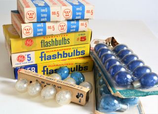 No.  5 Vintage Flash Bulbs,  Old Stock In 6 Boxes Approx 80 Bulbs